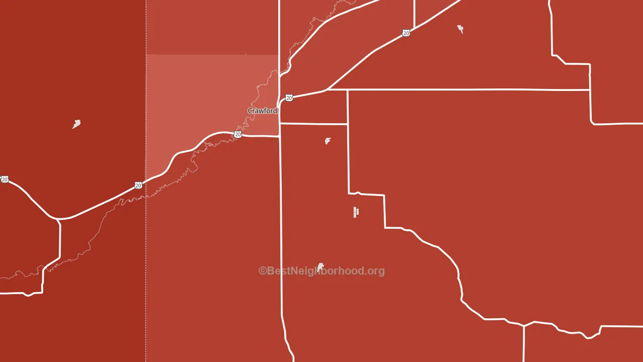 Crawford, NE block-group political-lean map