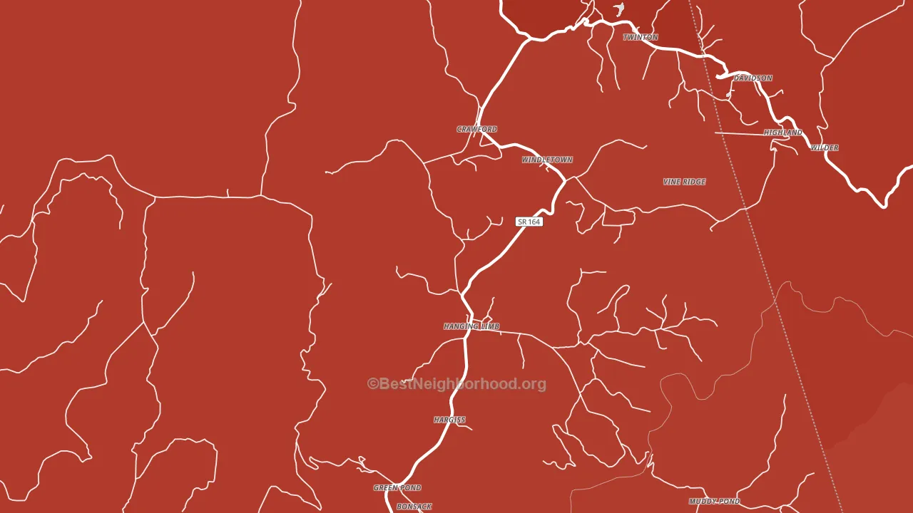 Crawford, TN block-group political-lean map