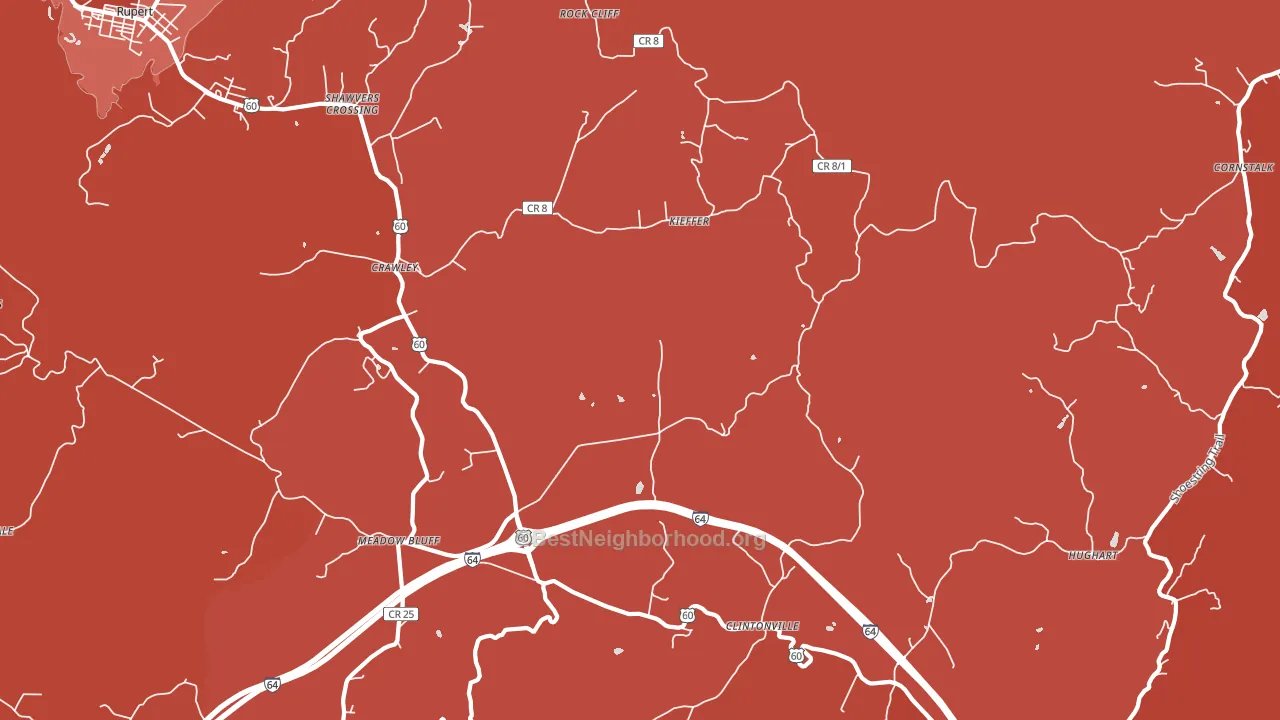 Crawley, WV block-group political-lean map