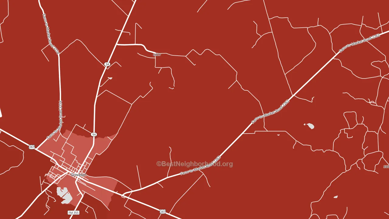 Crecy, TX block-group political-lean map