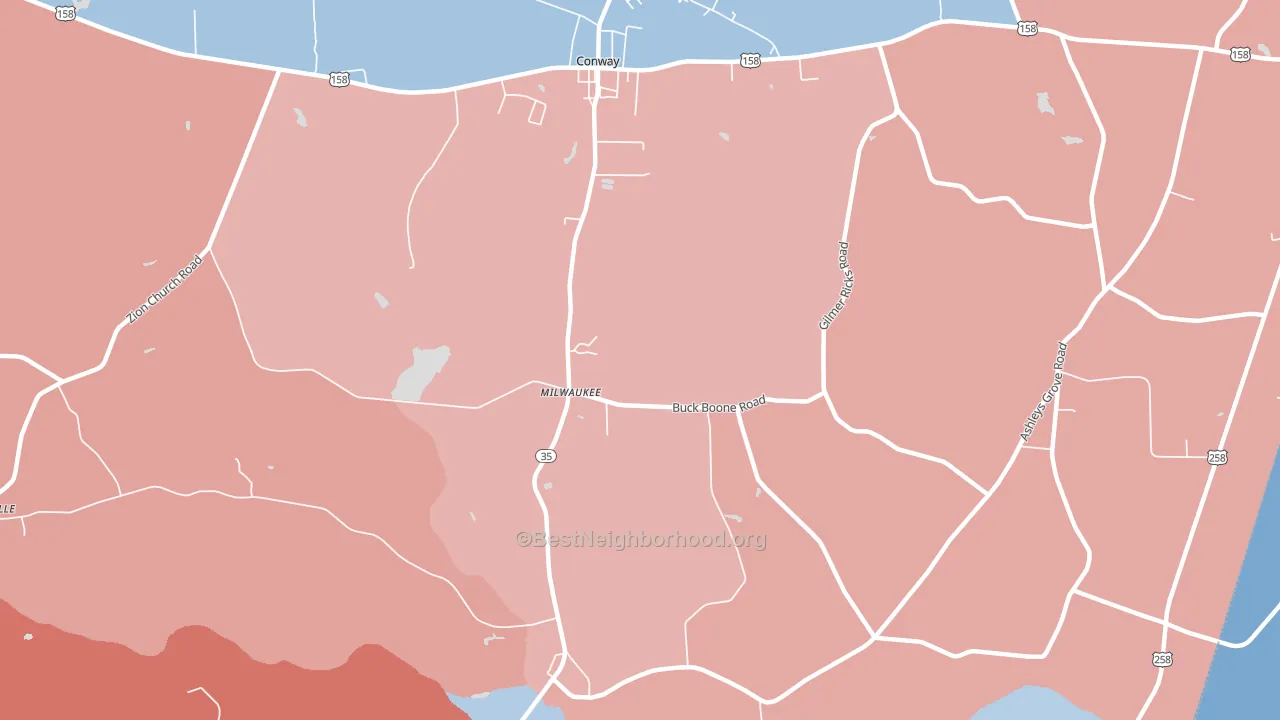 Creeksville, NC block-group political-lean map