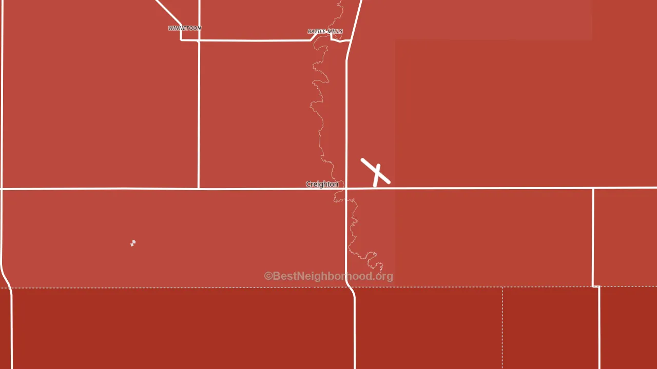 Creighton, NE block-group political-lean map