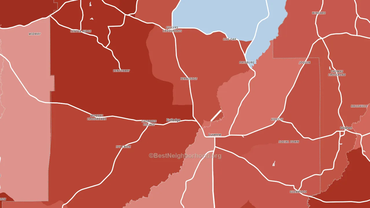 Crenshaw County, AL block-group political-lean map
