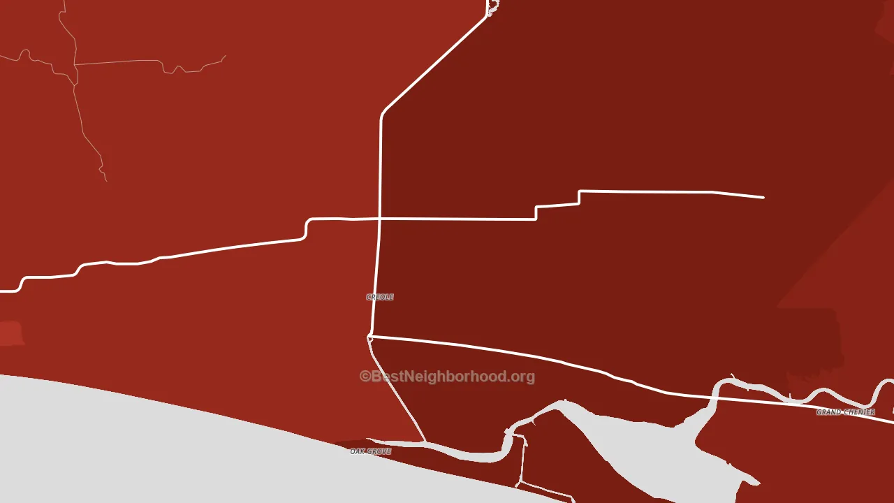 Creole, LA block-group political-lean map