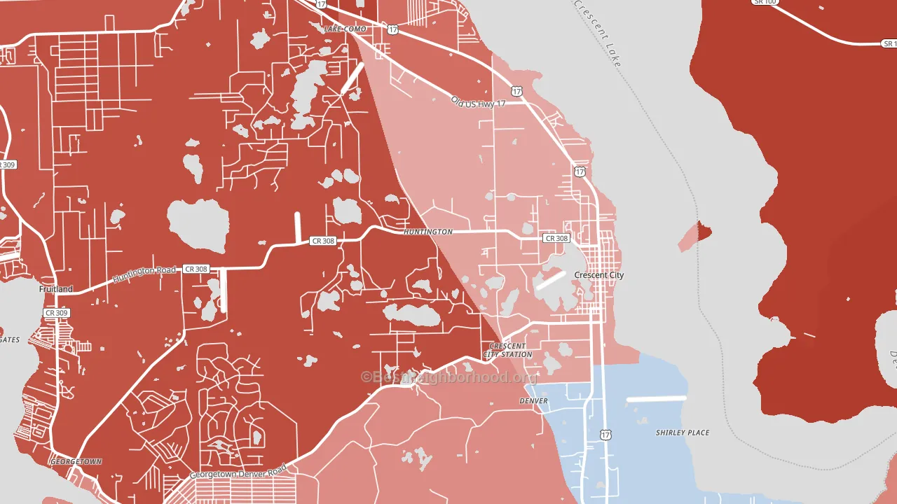Crescent City, FL block-group political-lean map