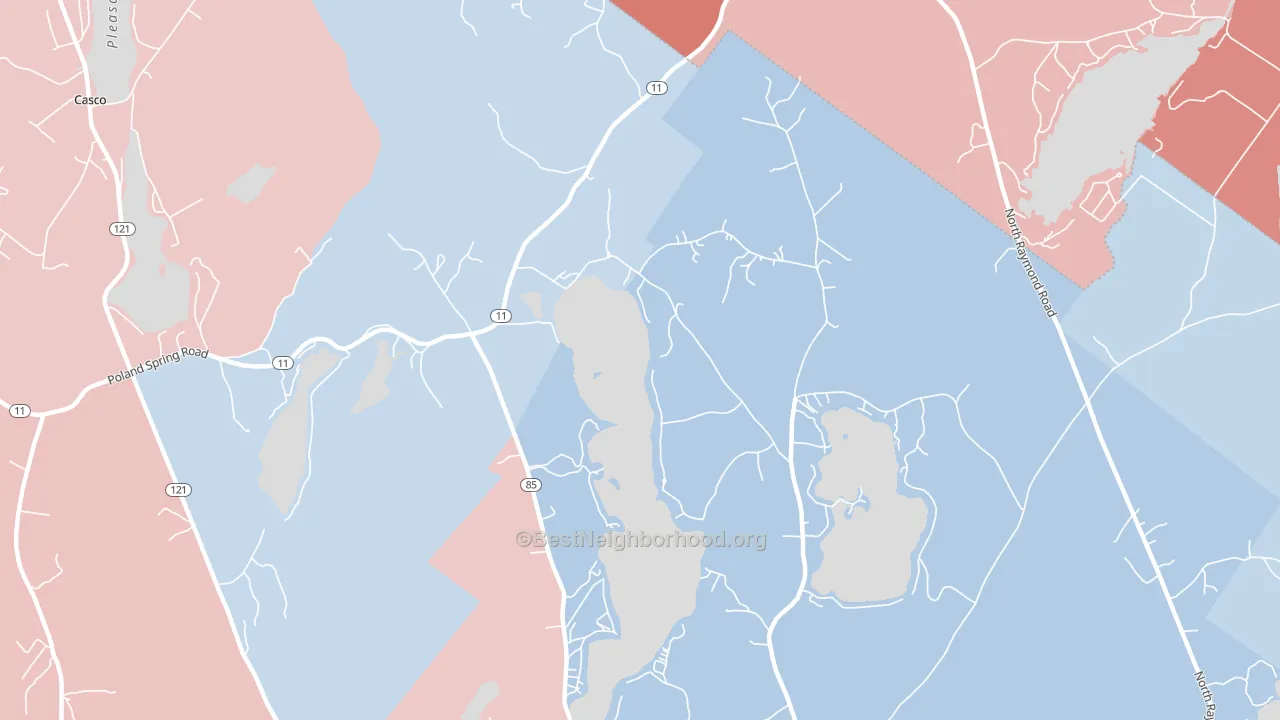 Crescent Lake, ME block-group political-lean map