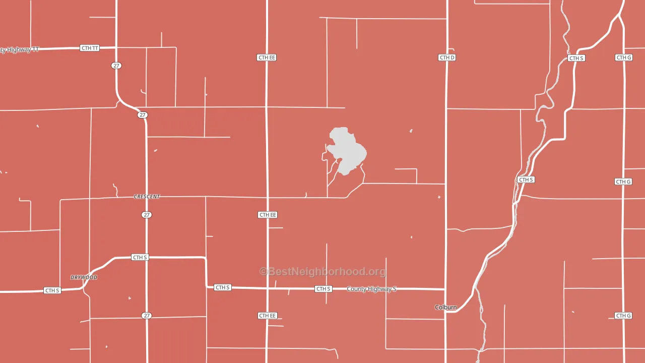 Crescent, WI block-group political-lean map