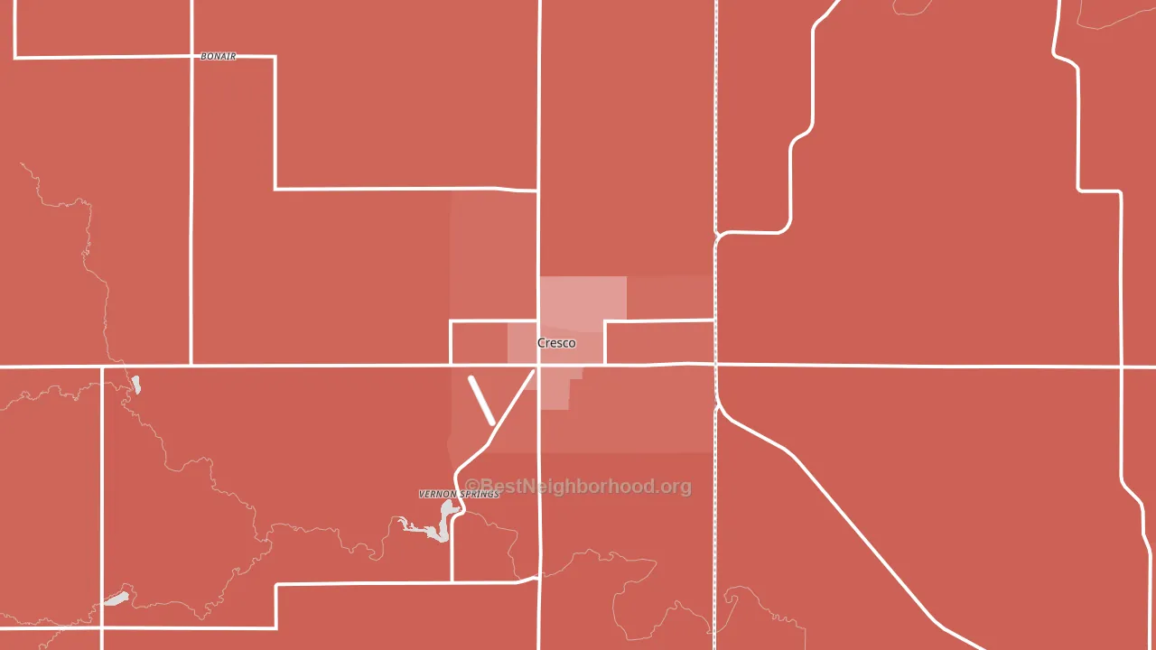 Cresco, IA block-group political-lean map