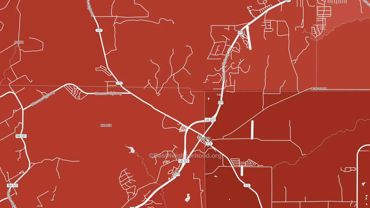 Cresson, TX block-group political-lean map