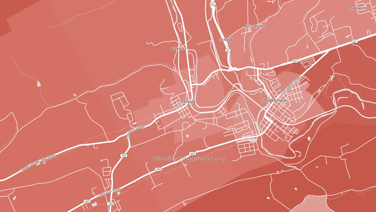 Cressona, PA block-group political-lean map