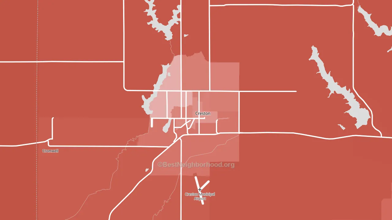 Creston, IA block-group political-lean map