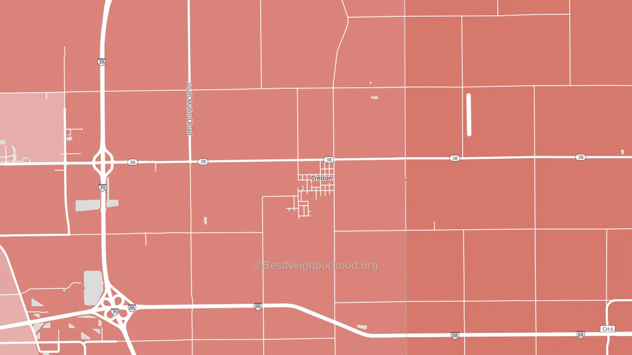Creston, IL block-group political-lean map