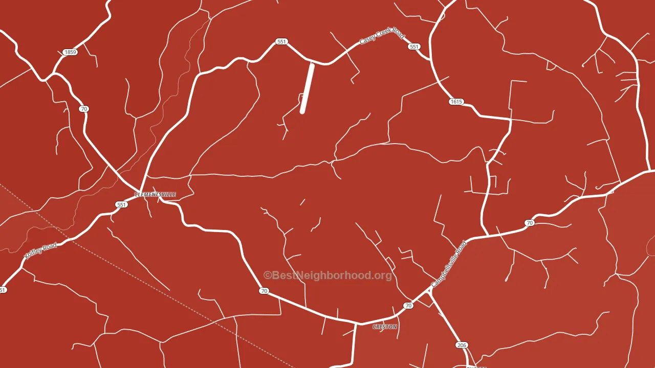 Creston, KY block-group political-lean map