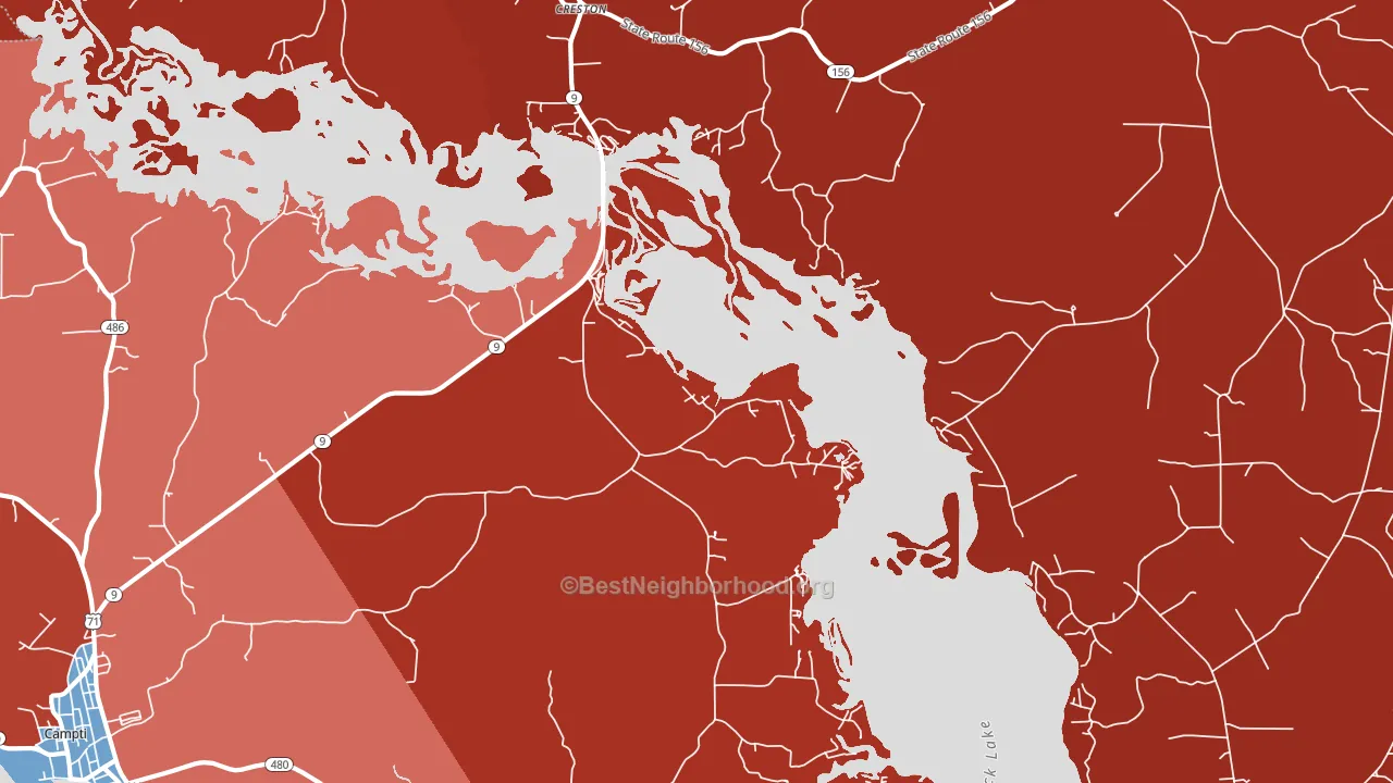 Creston, LA block-group political-lean map