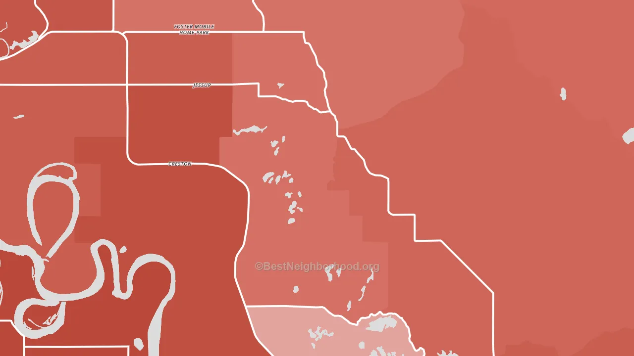 Creston, MT block-group political-lean map