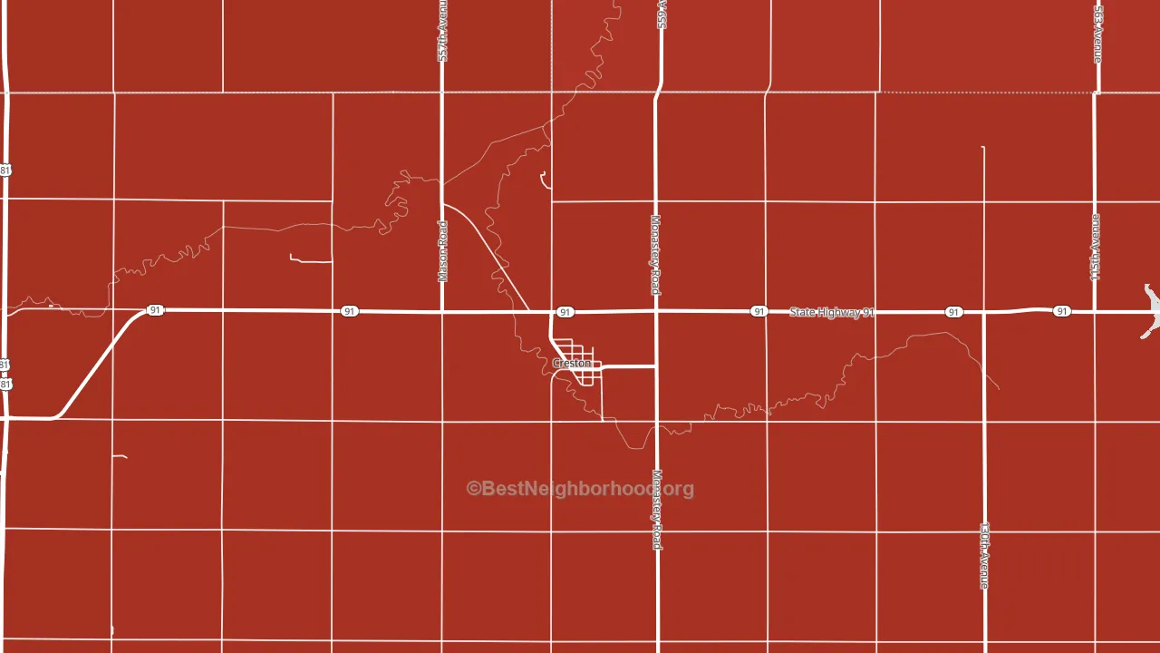 Creston, NE block-group political-lean map