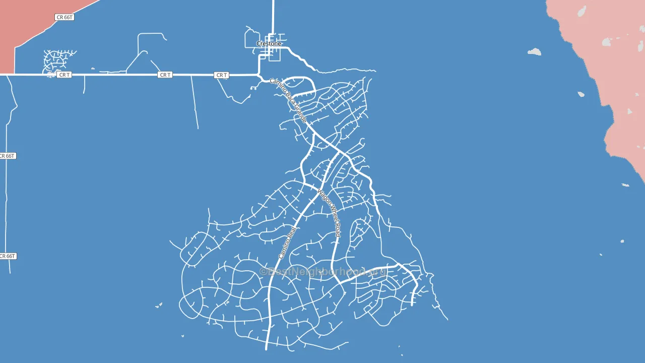Crestone, CO block-group political-lean map