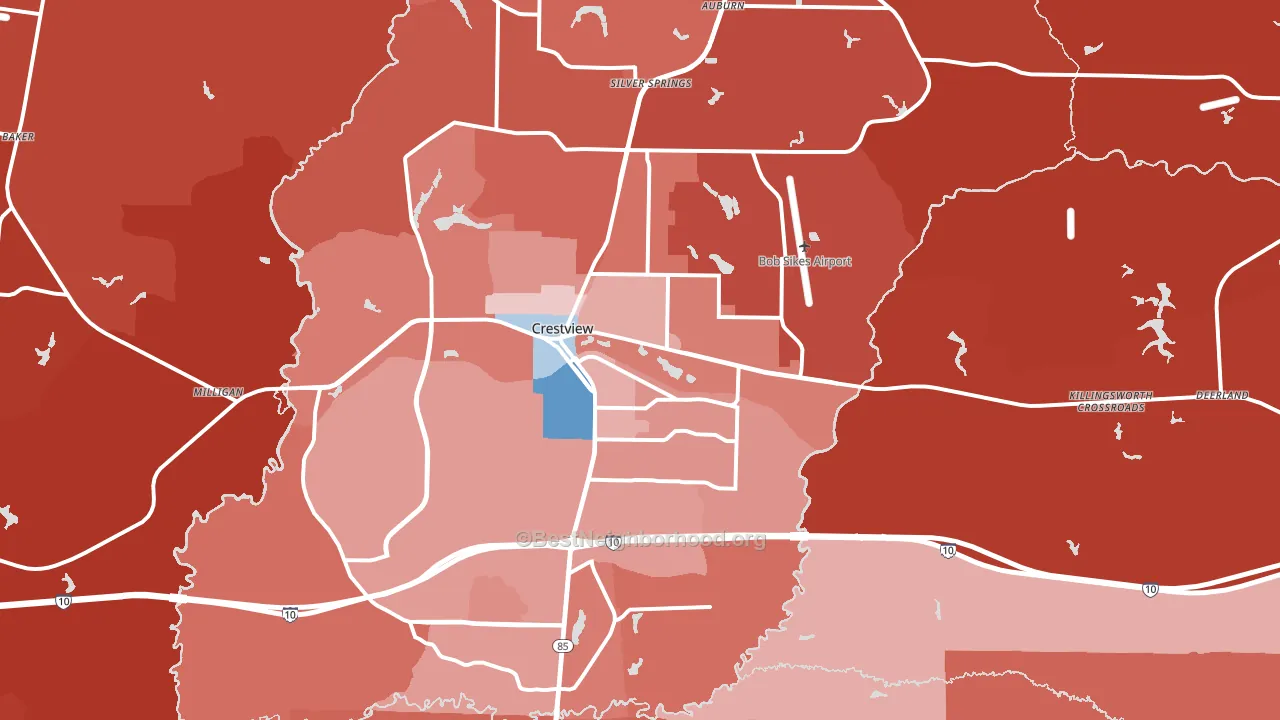 Crestview, FL block-group political-lean map