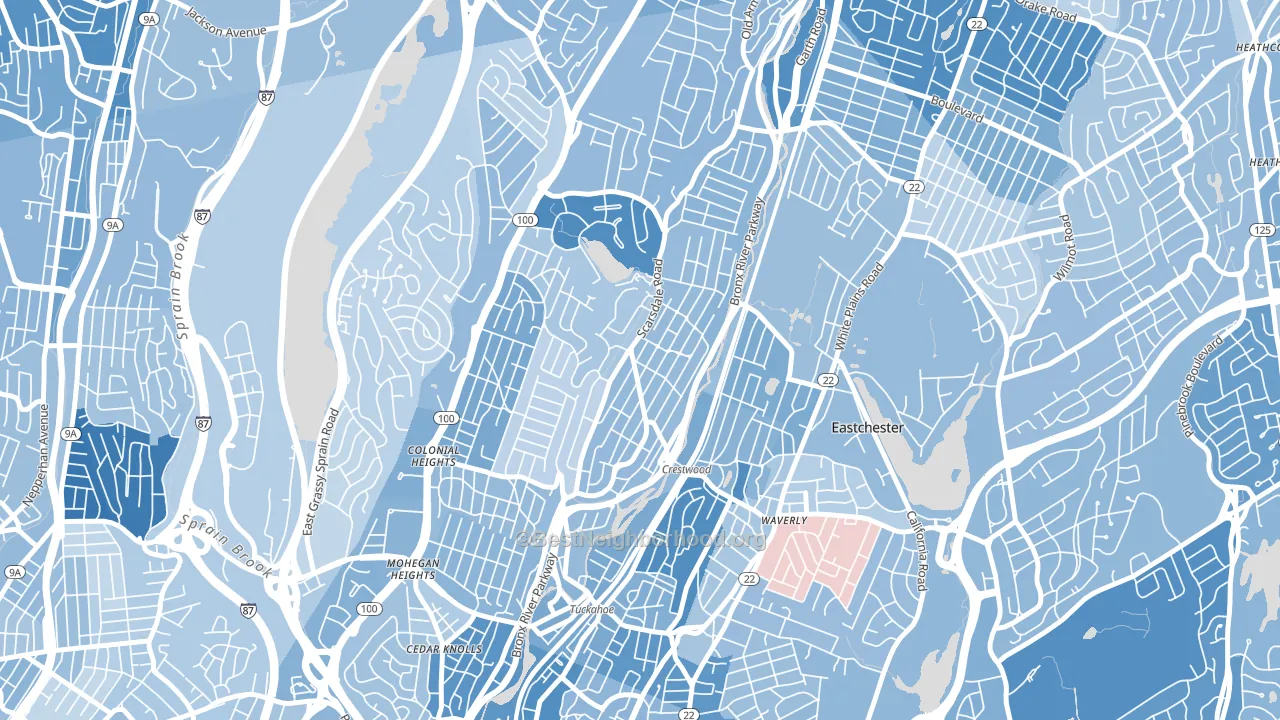 Crestwood, Tuckahoe, NY block-group political-lean map