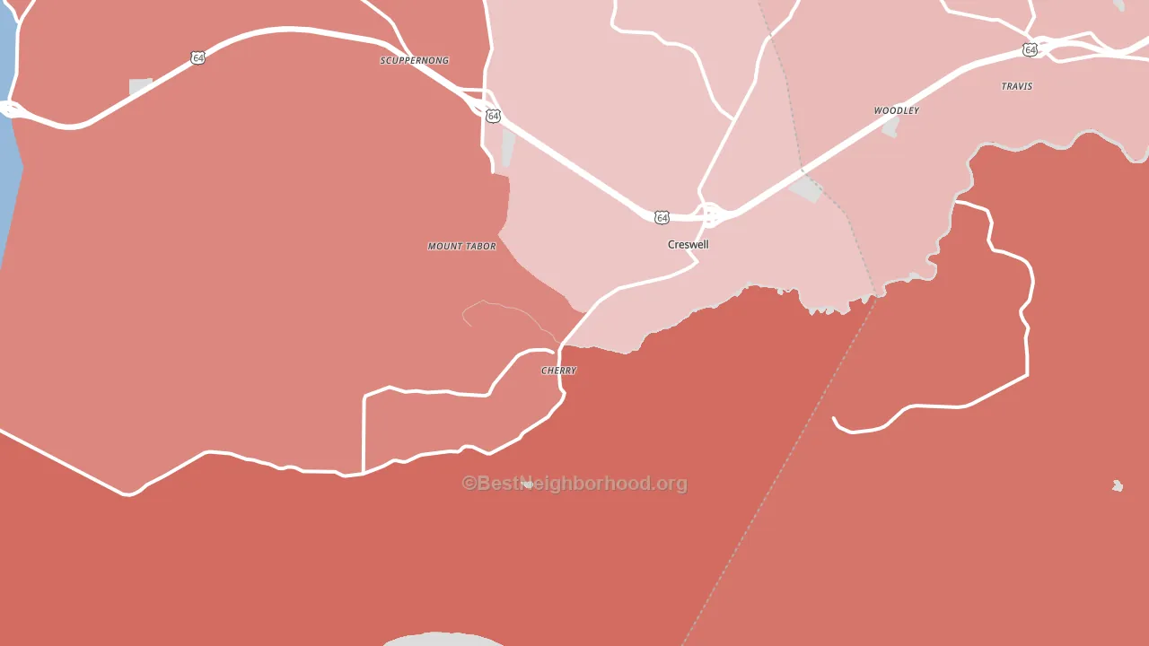 Creswell, NC block-group political-lean map
