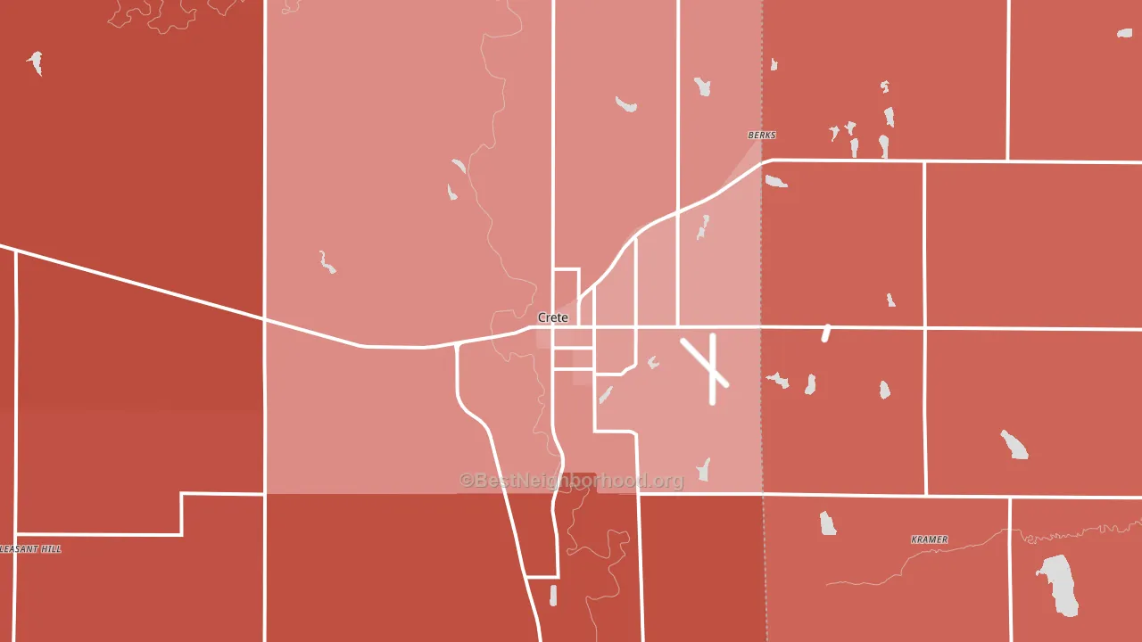 Crete, NE block-group political-lean map