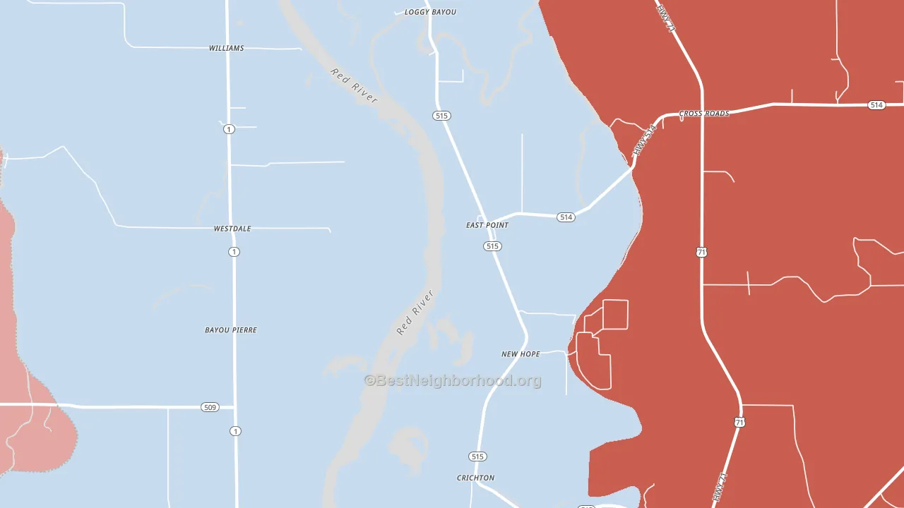 Crichton, LA block-group political-lean map
