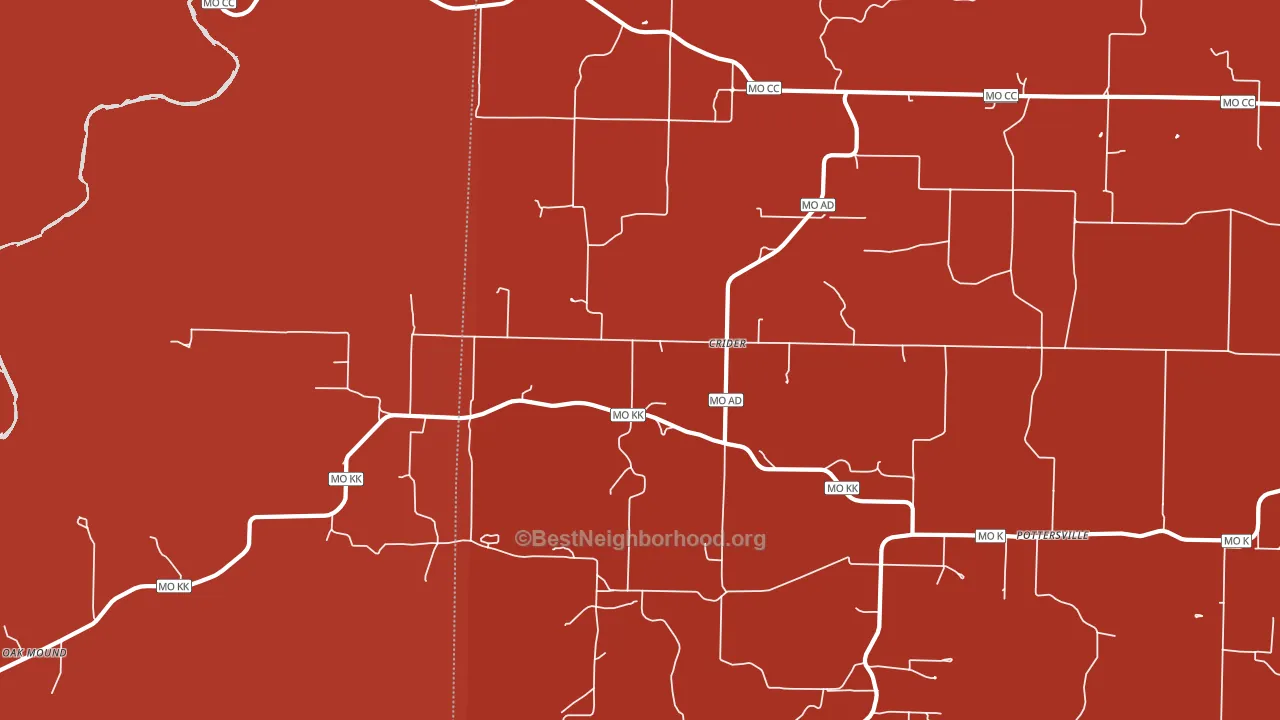 Crider, MO block-group political-lean map