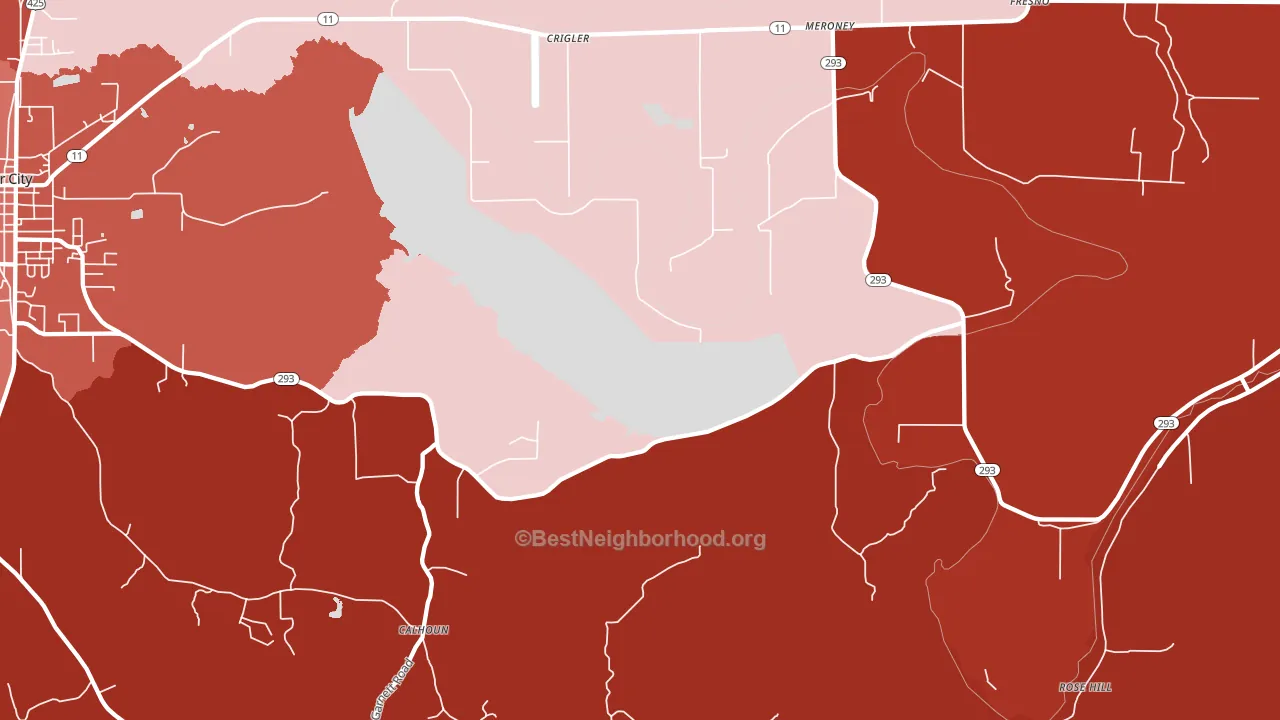 Crigler, AR block-group political-lean map