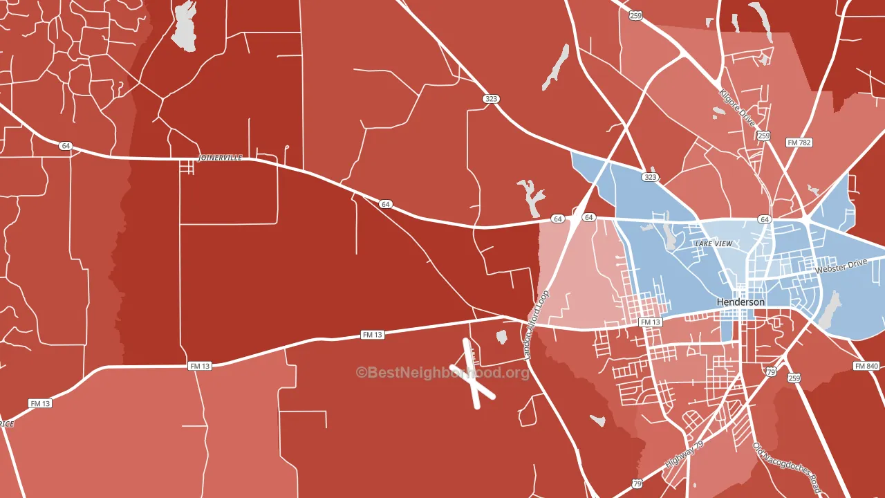Crimcrest, TX block-group political-lean map