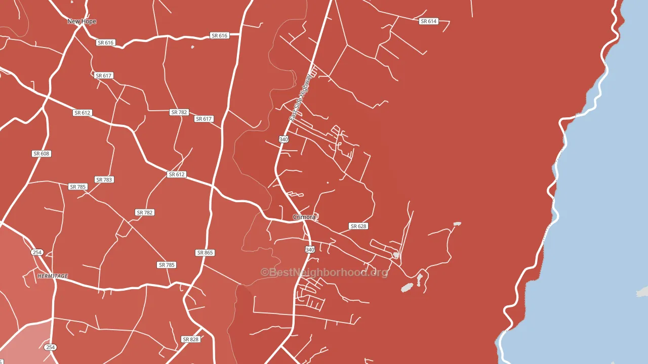Crimora, VA block-group political-lean map