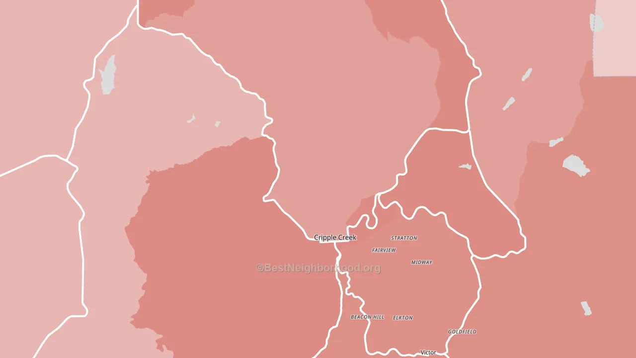 Cripple Creek, CO block-group political-lean map