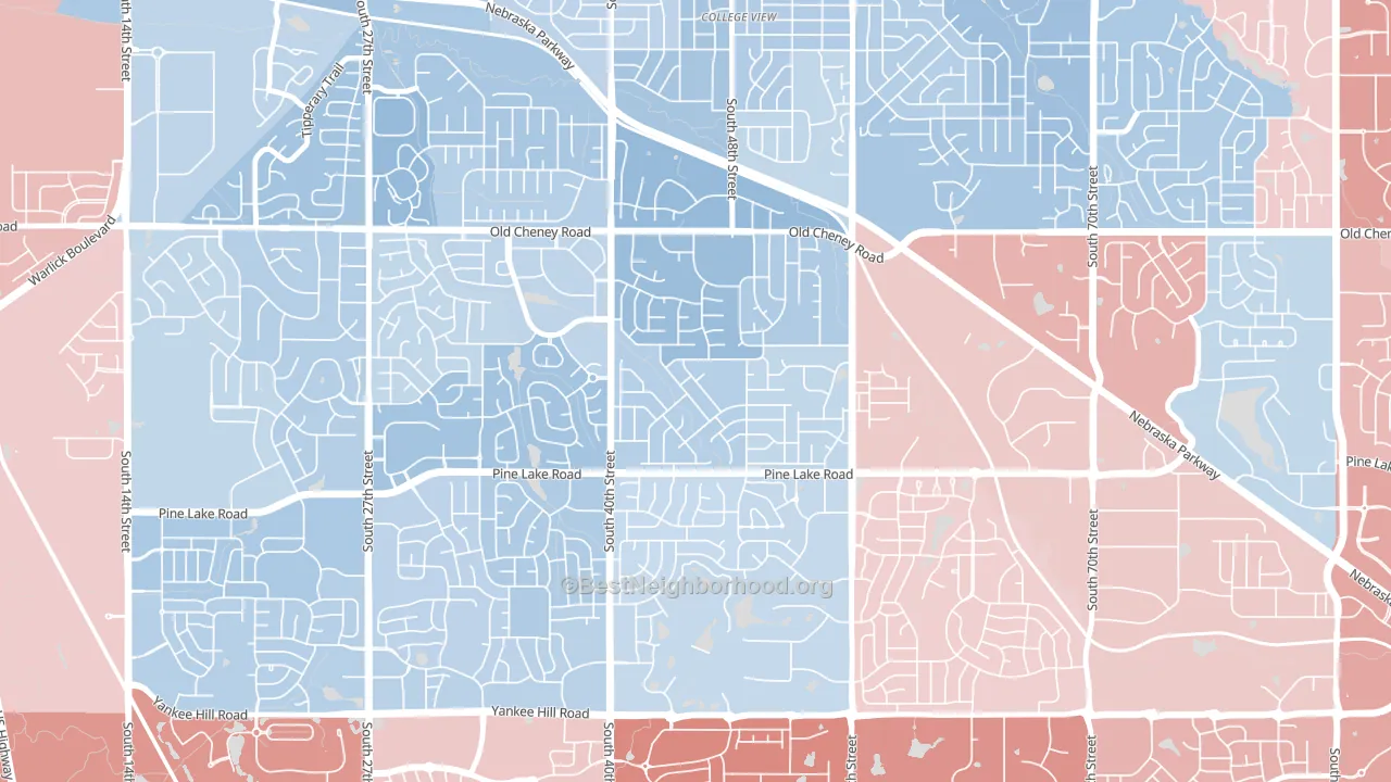 Cripple Creek, Lincoln, NE block-group political-lean map