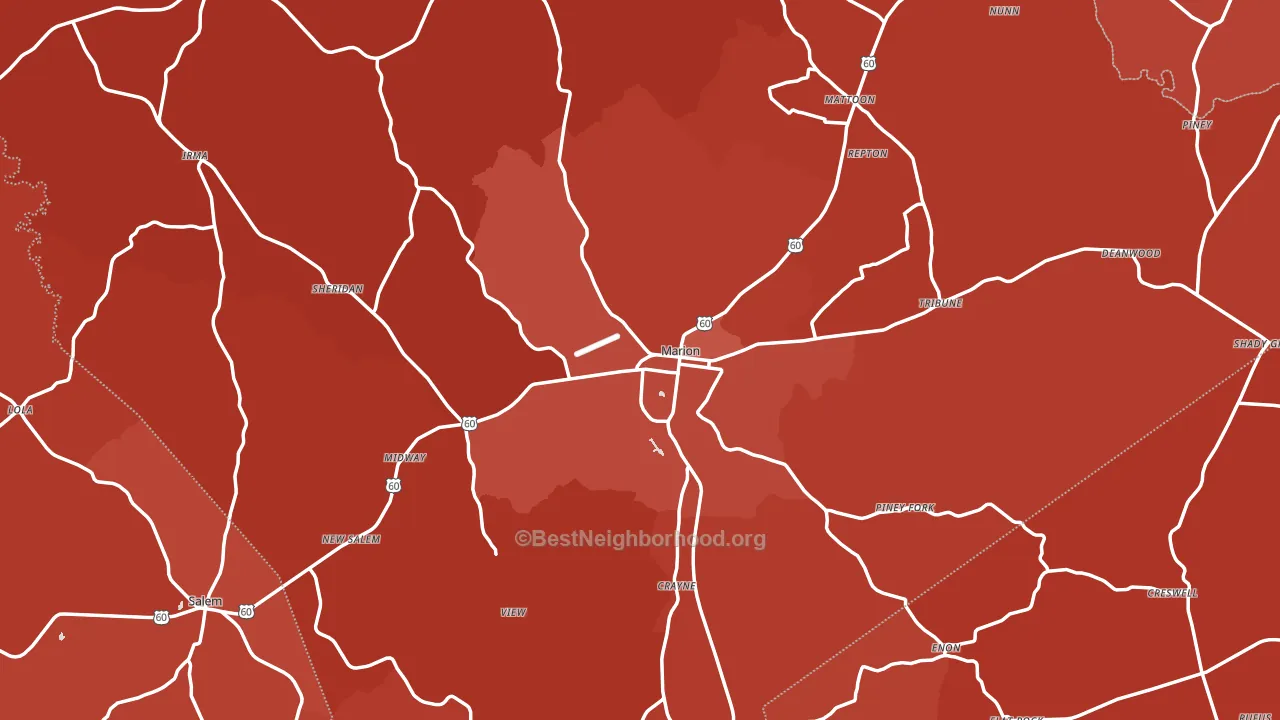 Crittenden County, KY block-group political-lean map