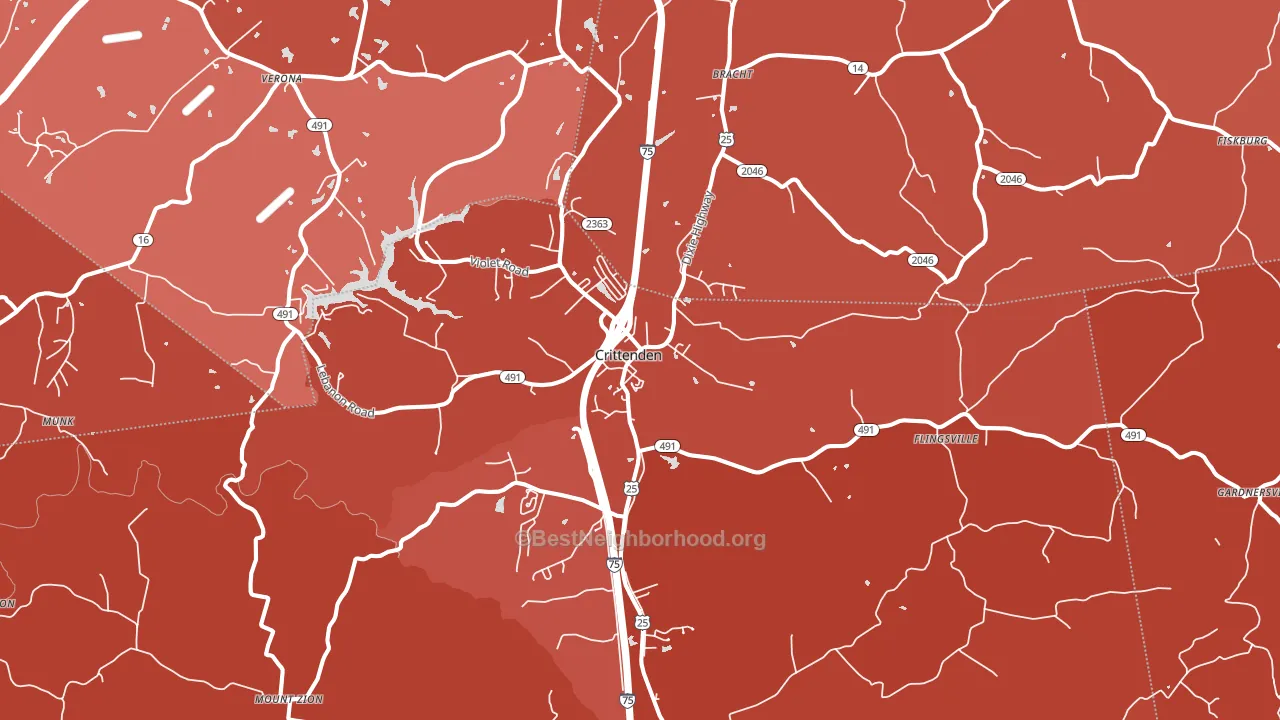 Crittenden, KY block-group political-lean map
