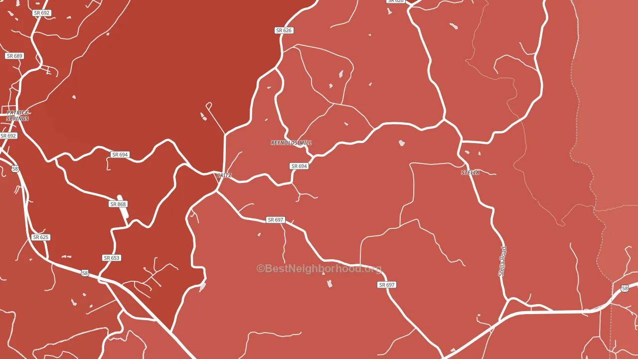 Critz, VA block-group political-lean map