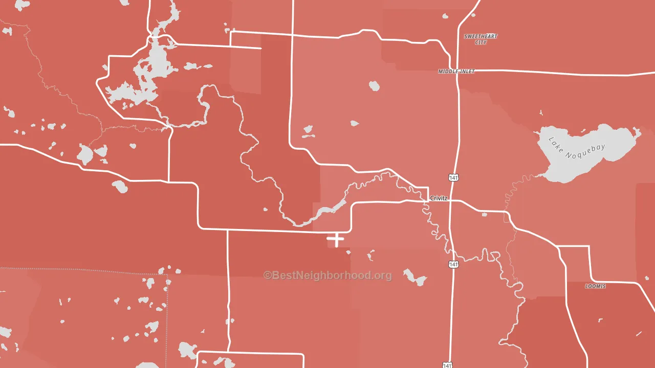 Crivitz, WI block-group political-lean map