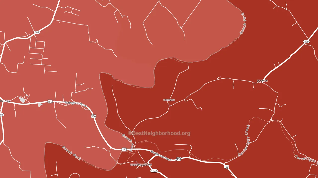 Croakes, KY block-group political-lean map