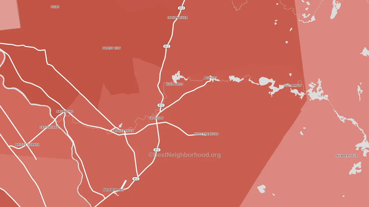 Croghan, NY block-group political-lean map