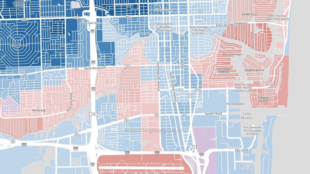 Croissant Park, Fort Lauderdale, FL block-group political-lean map