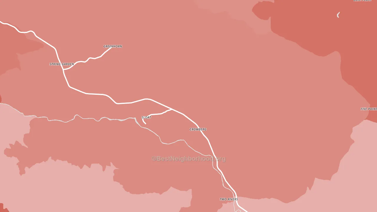 Cromberg, CA block-group political-lean map
