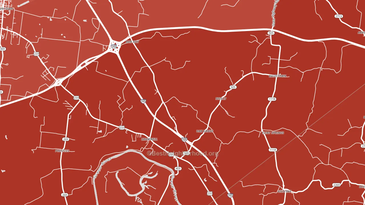 Cromwell, KY block-group political-lean map