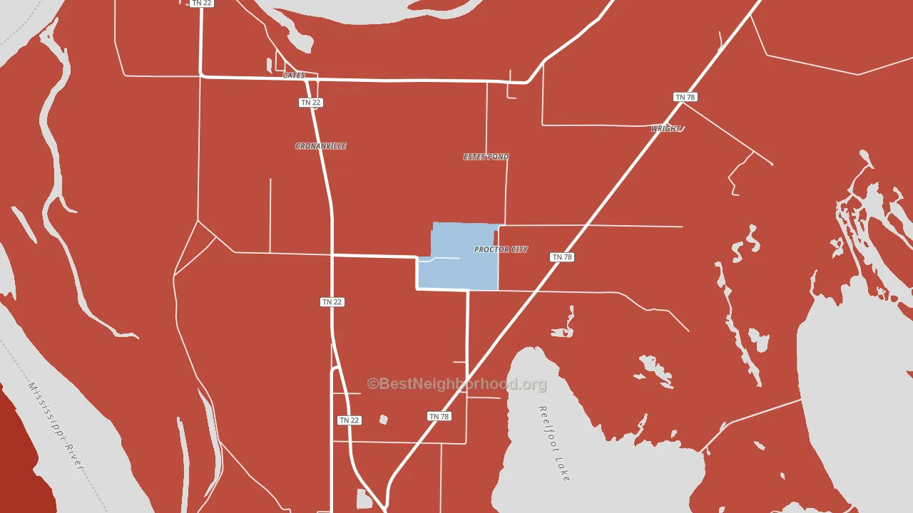 Cronanville, TN block-group political-lean map