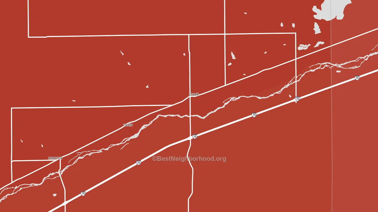 Crook, CO block-group political-lean map