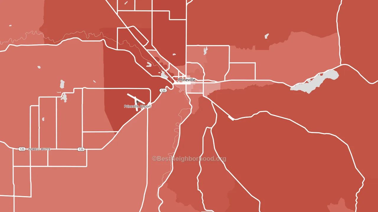 Crook County, OR block-group political-lean map