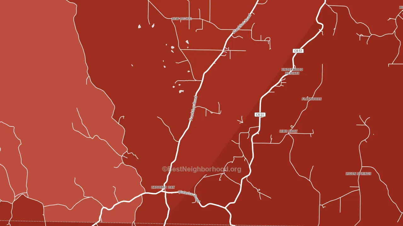 Crooked Oak, AL block-group political-lean map