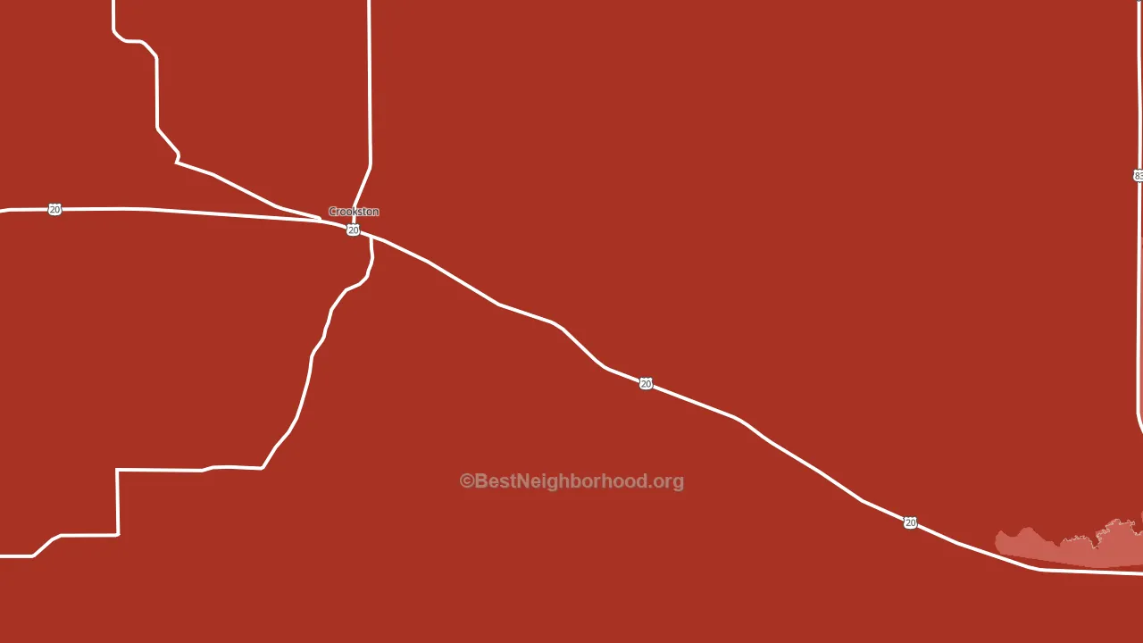 Crookston, NE block-group political-lean map