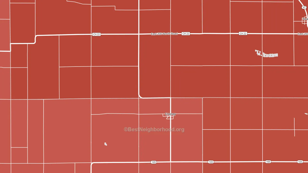 Cropsey, IL block-group political-lean map