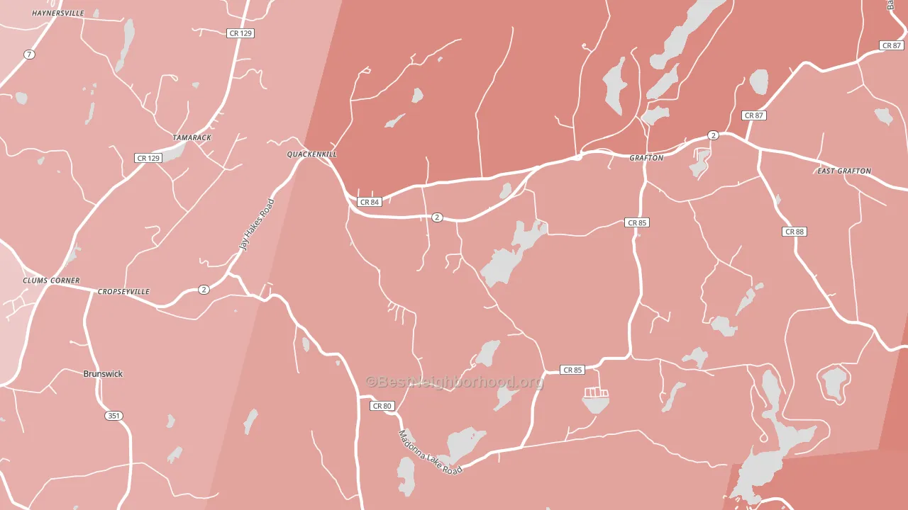 Cropseyville, NY block-group political-lean map