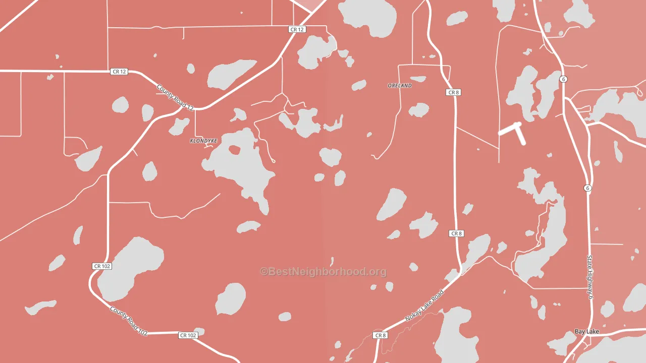 Crosby Beach, MN block-group political-lean map