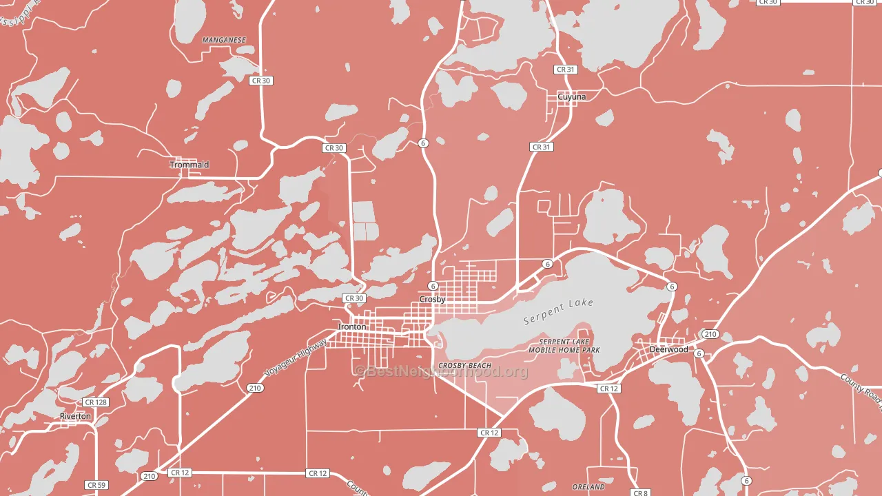 Crosby, MN block-group political-lean map